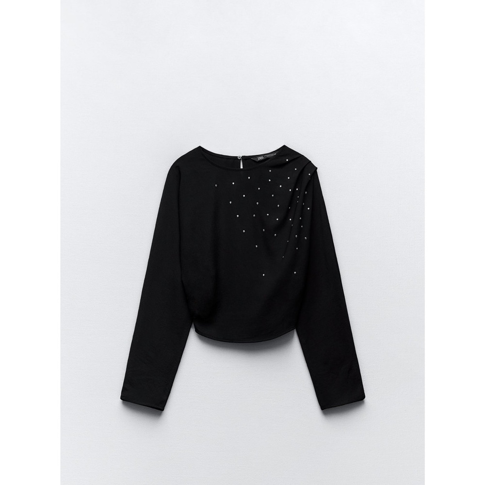 Zara cropped rhinestone top